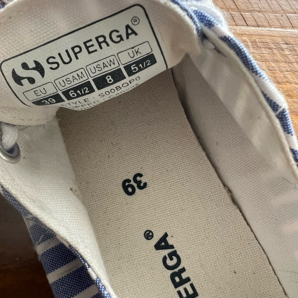 SUPERGA | Pinstripe Canvas Sneakers - Picture 9 of 10